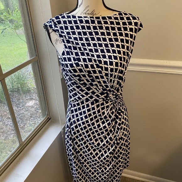 Lauren Ralph Lauren Black and White print Dress size 8 - Picture 5 of 12